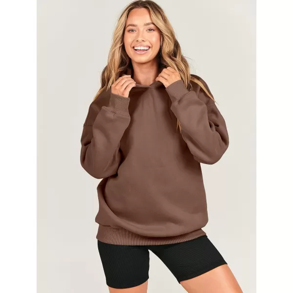 imageANRABESS Womens Oversized Hoodies Fleece Hooded Sweatshirts Casual Long Sleeve Pullover Loose 2023 Fall ClothesCoffee