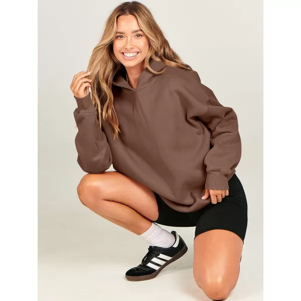 imageANRABESS Womens Oversized Hoodies Fleece Hooded Sweatshirts Casual Long Sleeve Pullover Loose 2023 Fall ClothesCoffee