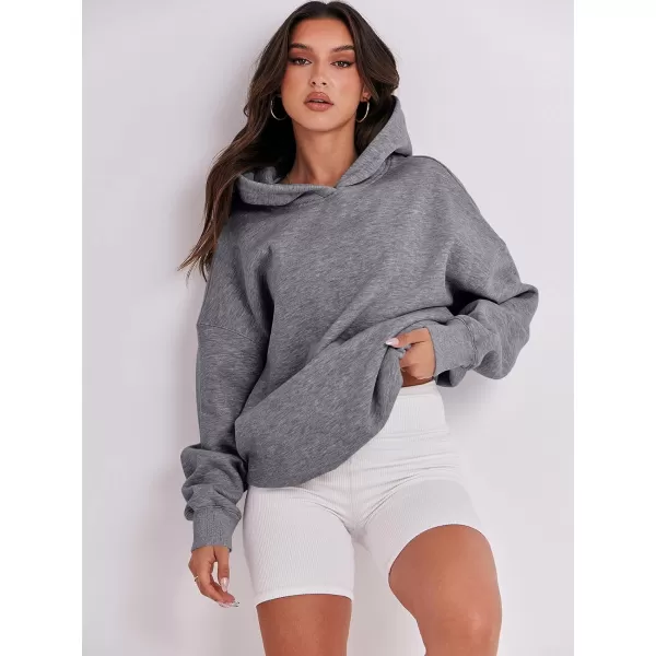 imageANRABESS Womens Oversized Hoodies Fleece Hooded Sweatshirts Casual Long Sleeve Pullover Loose 2023 Fall ClothesDark Grey