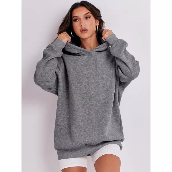imageANRABESS Womens Oversized Hoodies Fleece Hooded Sweatshirts Casual Long Sleeve Pullover Loose 2023 Fall ClothesDark Grey