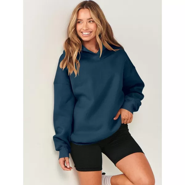 imageANRABESS Womens Oversized Hoodies Fleece Hooded Sweatshirts Casual Long Sleeve Pullover Loose 2023 Fall ClothesNavy Blue
