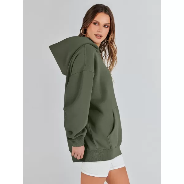 imageANRABESS Womens Oversized Hoodies Fleece Sweatshirts Long Sleeve Hooded Pullover Winter Clothes with PocketArmy Green