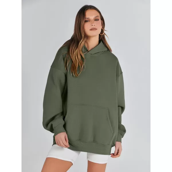 imageANRABESS Womens Oversized Hoodies Fleece Sweatshirts Long Sleeve Hooded Pullover Winter Clothes with PocketArmy Green