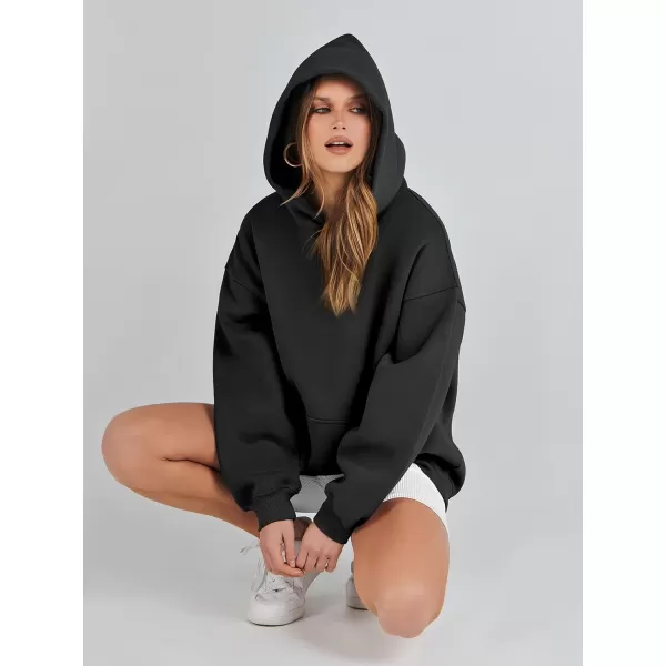 imageANRABESS Womens Oversized Hoodies Fleece Sweatshirts Long Sleeve Hooded Pullover Winter Clothes with PocketBlack