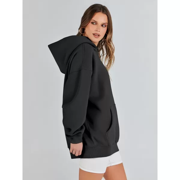 imageANRABESS Womens Oversized Hoodies Fleece Sweatshirts Long Sleeve Hooded Pullover Winter Clothes with PocketBlack