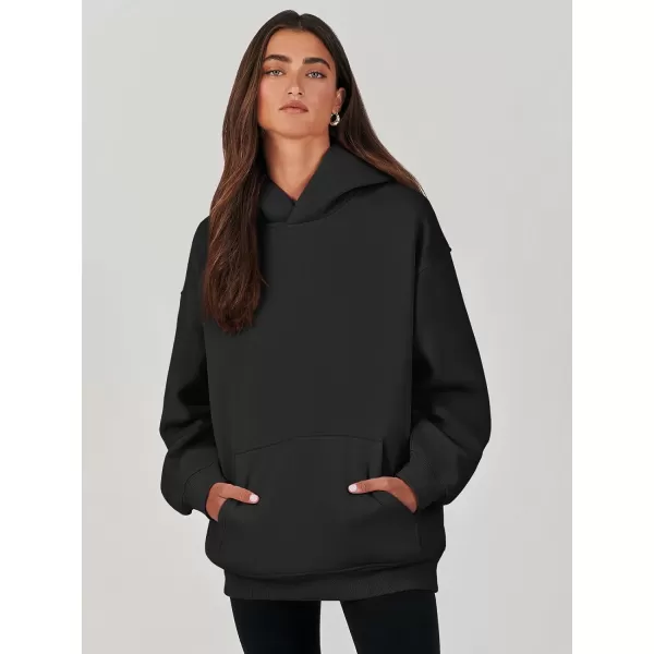 imageANRABESS Womens Oversized Hoodies Fleece Sweatshirts Long Sleeve Hooded Pullover Winter Clothes with PocketBlack
