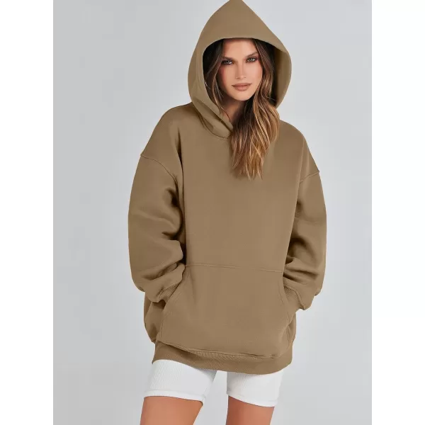 imageANRABESS Womens Oversized Hoodies Fleece Sweatshirts Long Sleeve Hooded Pullover Winter Clothes with PocketCoffee