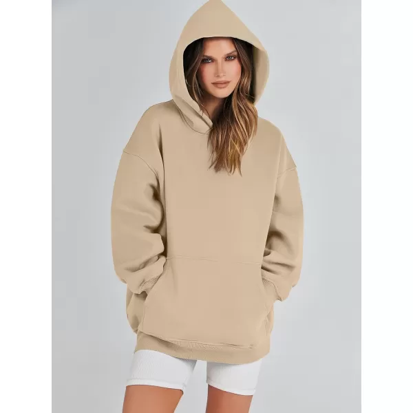 imageANRABESS Womens Oversized Hoodies Fleece Sweatshirts Long Sleeve Hooded Pullover Winter Clothes with PocketDeep Apricot