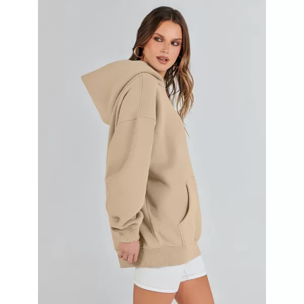 imageANRABESS Womens Oversized Hoodies Fleece Sweatshirts Long Sleeve Hooded Pullover Winter Clothes with PocketDeep Apricot