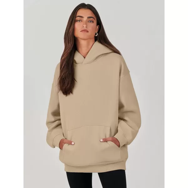 imageANRABESS Womens Oversized Hoodies Fleece Sweatshirts Long Sleeve Hooded Pullover Winter Clothes with PocketDeep Apricot