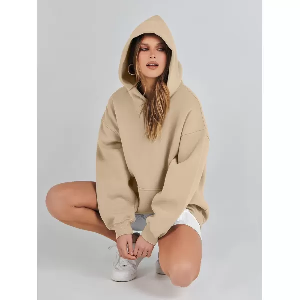 imageANRABESS Womens Oversized Hoodies Fleece Sweatshirts Long Sleeve Hooded Pullover Winter Clothes with PocketDeep Apricot