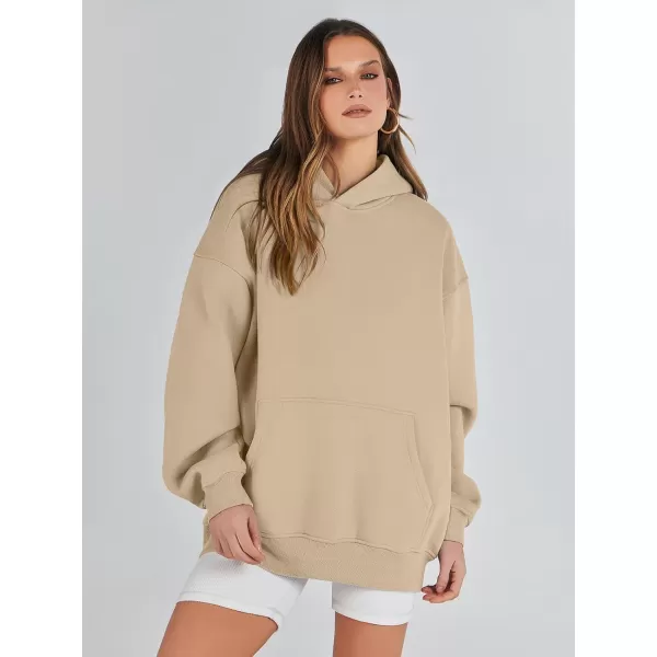 imageANRABESS Womens Oversized Hoodies Fleece Sweatshirts Long Sleeve Hooded Pullover Winter Clothes with PocketDeep Apricot