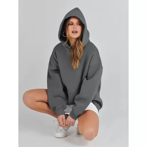 imageANRABESS Womens Oversized Hoodies Fleece Sweatshirts Long Sleeve Hooded Pullover Winter Clothes with PocketDeep Grey
