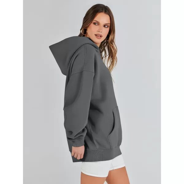 imageANRABESS Womens Oversized Hoodies Fleece Sweatshirts Long Sleeve Hooded Pullover Winter Clothes with PocketDeep Grey
