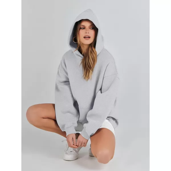 imageANRABESS Womens Oversized Hoodies Fleece Sweatshirts Long Sleeve Hooded Pullover Winter Clothes with PocketLight Grey
