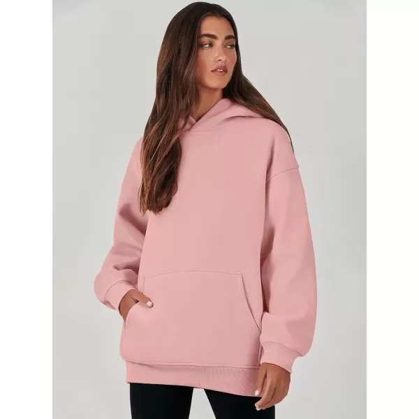 imageANRABESS Womens Oversized Hoodies Fleece Sweatshirts Long Sleeve Hooded Pullover Winter Clothes with PocketPink