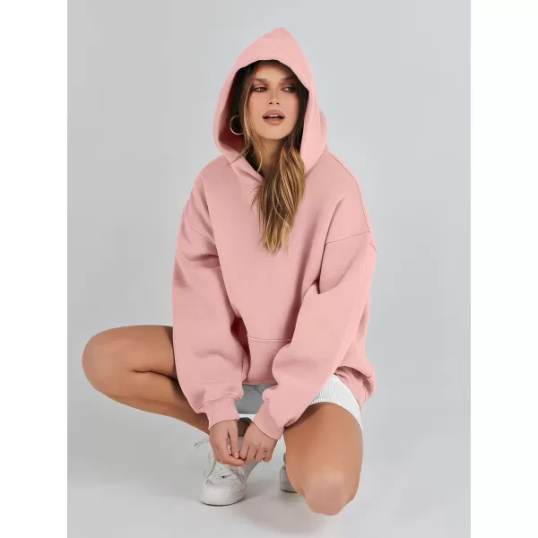 imageANRABESS Womens Oversized Hoodies Fleece Sweatshirts Long Sleeve Hooded Pullover Winter Clothes with PocketPink