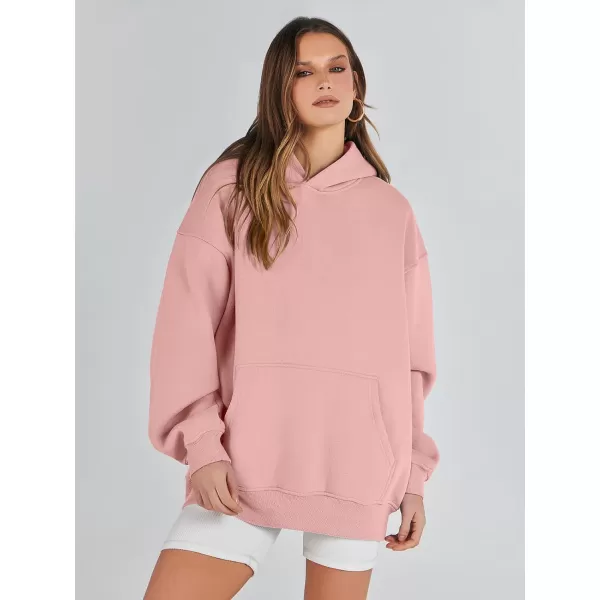 imageANRABESS Womens Oversized Hoodies Fleece Sweatshirts Long Sleeve Hooded Pullover Winter Clothes with PocketPink