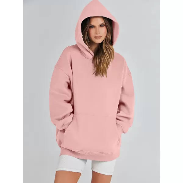 imageANRABESS Womens Oversized Hoodies Fleece Sweatshirts Long Sleeve Hooded Pullover Winter Clothes with PocketPink