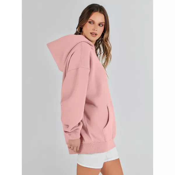 imageANRABESS Womens Oversized Hoodies Fleece Sweatshirts Long Sleeve Hooded Pullover Winter Clothes with PocketPink