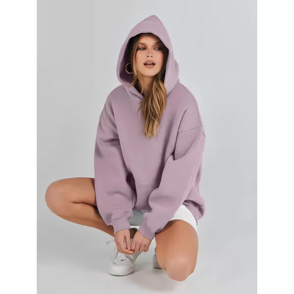 imageANRABESS Womens Oversized Hoodies Fleece Sweatshirts Long Sleeve Hooded Pullover Winter Clothes with PocketPurple Pink