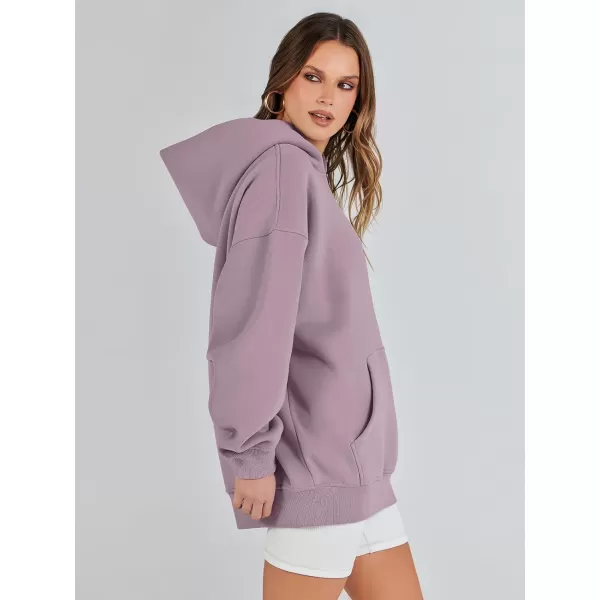 imageANRABESS Womens Oversized Hoodies Fleece Sweatshirts Long Sleeve Hooded Pullover Winter Clothes with PocketPurple Pink