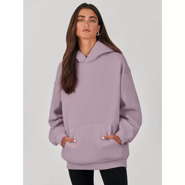 imageANRABESS Womens Oversized Hoodies Fleece Sweatshirts Long Sleeve Hooded Pullover Winter Clothes with PocketPurple Pink