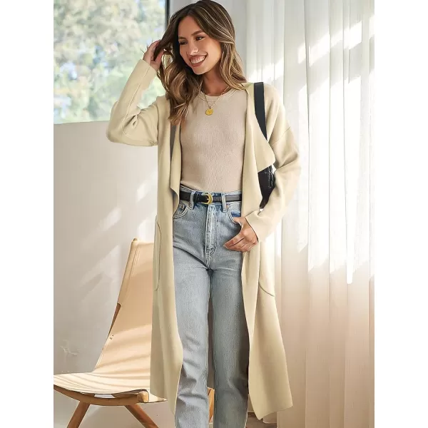 imageANRABESS Womens Oversized Lightweight Cardigan Long Warm Wool Coat Soft Coatigan Long Sleeve Sweaters OutwearApricot