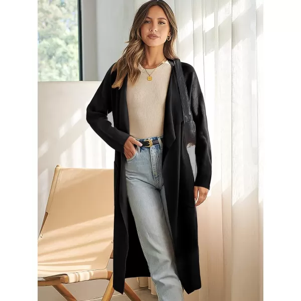imageANRABESS Womens Oversized Lightweight Cardigan Long Warm Wool Coat Soft Coatigan Long Sleeve Sweaters OutwearBlack
