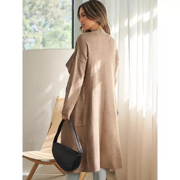imageANRABESS Womens Oversized Lightweight Cardigan Long Warm Wool Coat Soft Coatigan Long Sleeve Sweaters OutwearDark Apricot