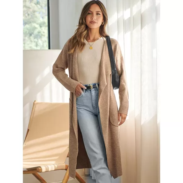 imageANRABESS Womens Oversized Lightweight Cardigan Long Warm Wool Coat Soft Coatigan Long Sleeve Sweaters OutwearDark Apricot