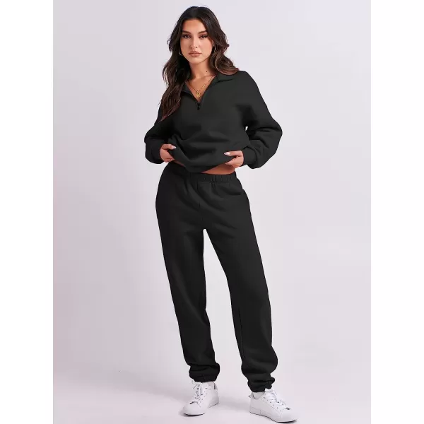 imageANRABESS Womens Oversized Long Sleeve Lounge Sets Casual Top and Pants 2 Piece Outfits Sweatsuit with Pockets01black
