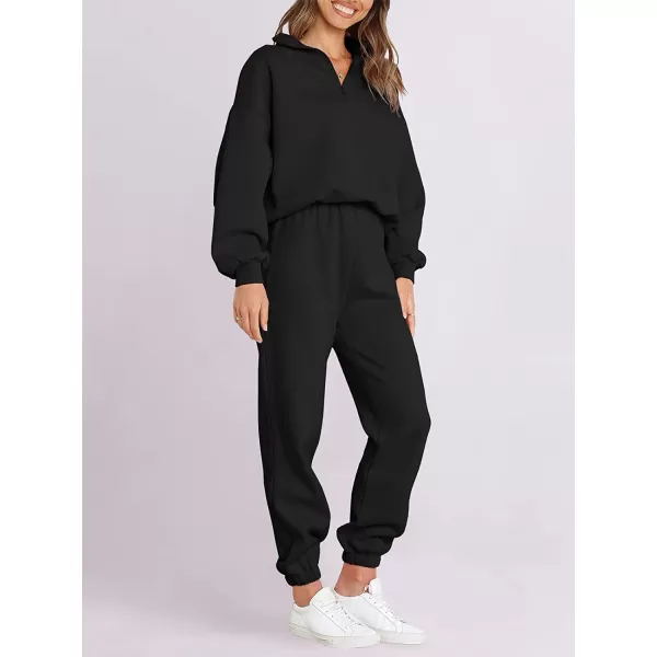 imageANRABESS Womens Oversized Long Sleeve Lounge Sets Casual Top and Pants 2 Piece Outfits Sweatsuit with Pockets01black