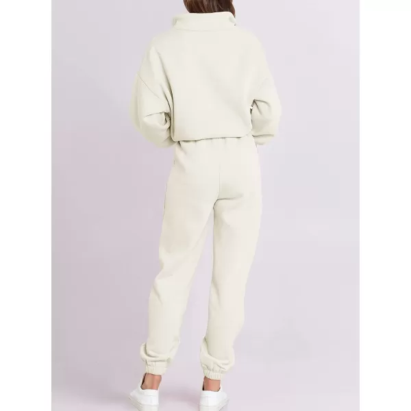imageANRABESS Womens Oversized Long Sleeve Lounge Sets Casual Top and Pants 2 Piece Outfits Sweatsuit with Pockets02white