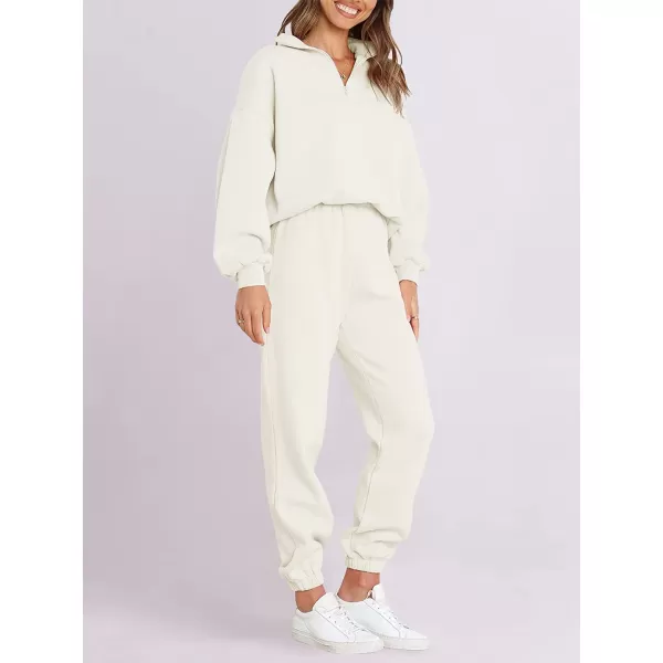 imageANRABESS Womens Oversized Long Sleeve Lounge Sets Casual Top and Pants 2 Piece Outfits Sweatsuit with Pockets02white