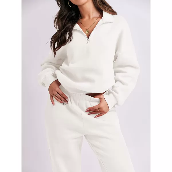 imageANRABESS Womens Oversized Long Sleeve Lounge Sets Casual Top and Pants 2 Piece Outfits Sweatsuit with Pockets02white