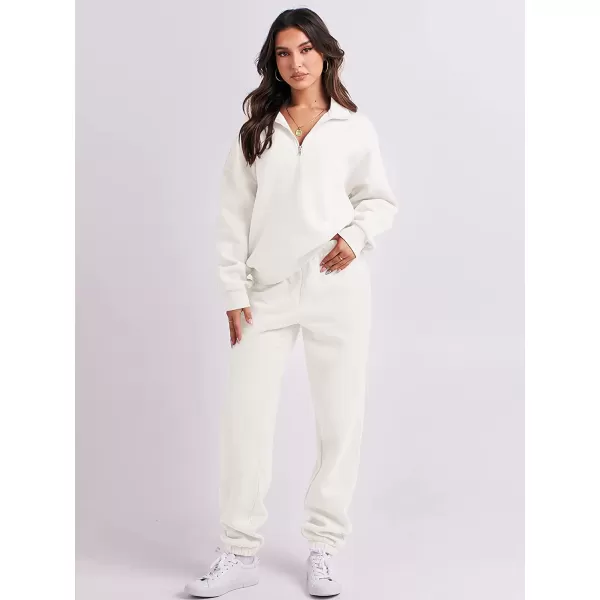 imageANRABESS Womens Oversized Long Sleeve Lounge Sets Casual Top and Pants 2 Piece Outfits Sweatsuit with Pockets02white