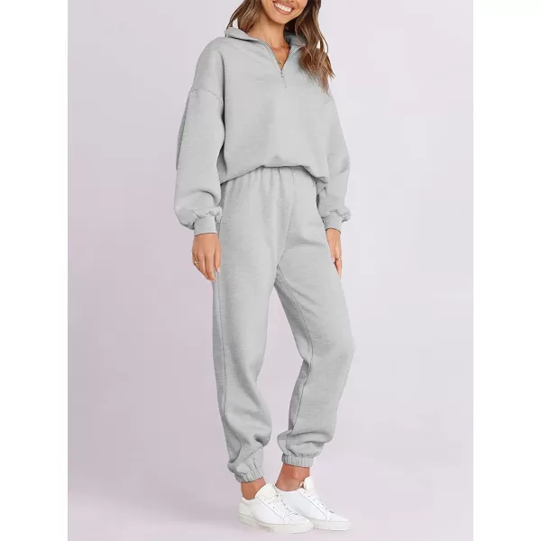 imageANRABESS Womens Oversized Long Sleeve Lounge Sets Casual Top and Pants 2 Piece Outfits Sweatsuit with Pockets05grey