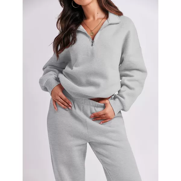 imageANRABESS Womens Oversized Long Sleeve Lounge Sets Casual Top and Pants 2 Piece Outfits Sweatsuit with Pockets05grey