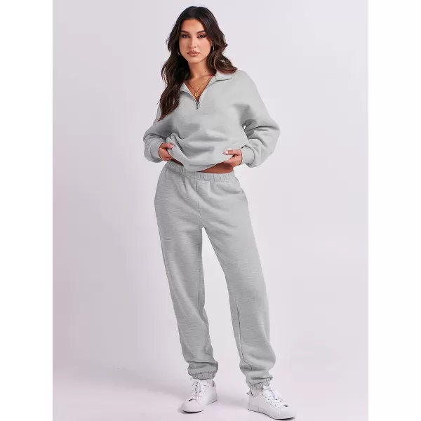 imageANRABESS Womens Oversized Long Sleeve Lounge Sets Casual Top and Pants 2 Piece Outfits Sweatsuit with Pockets05grey