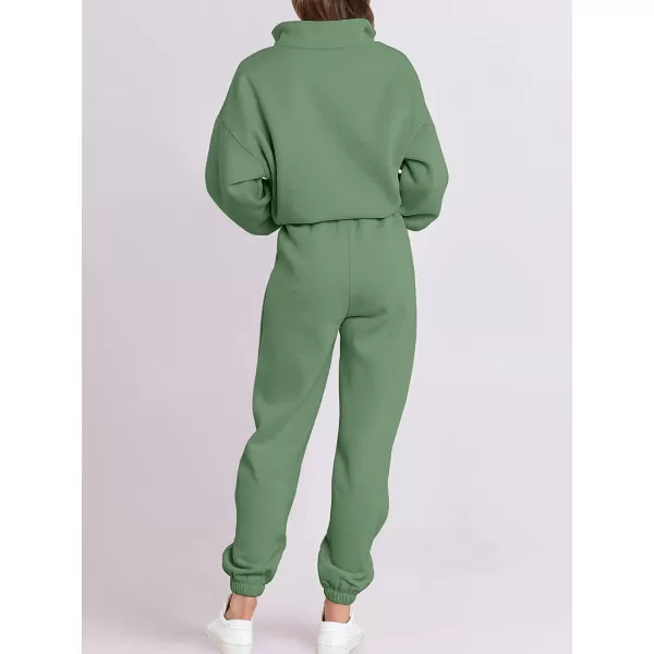 imageANRABESS Womens Oversized Long Sleeve Lounge Sets Casual Top and Pants 2 Piece Outfits Sweatsuit with Pockets06greeen