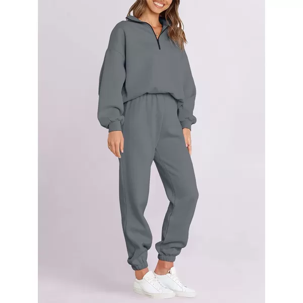 imageANRABESS Womens Oversized Long Sleeve Lounge Sets Casual Top and Pants 2 Piece Outfits Sweatsuit with Pockets10grey2