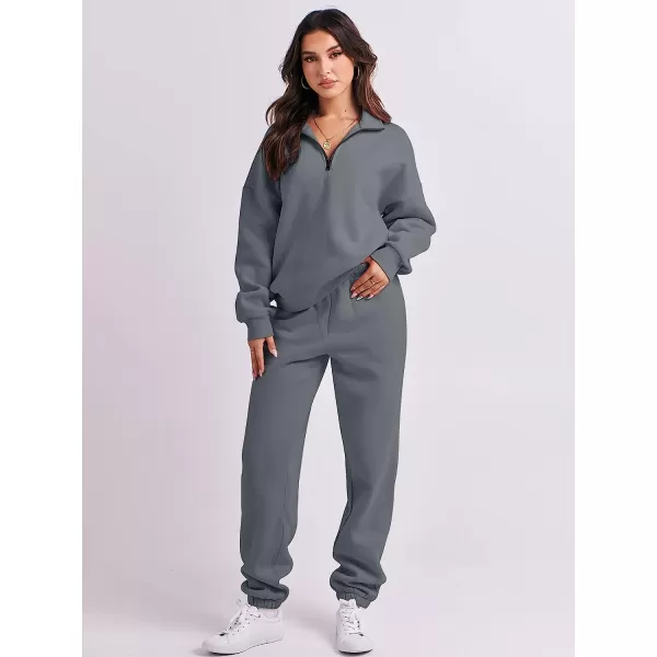 imageANRABESS Womens Oversized Long Sleeve Lounge Sets Casual Top and Pants 2 Piece Outfits Sweatsuit with Pockets10grey2