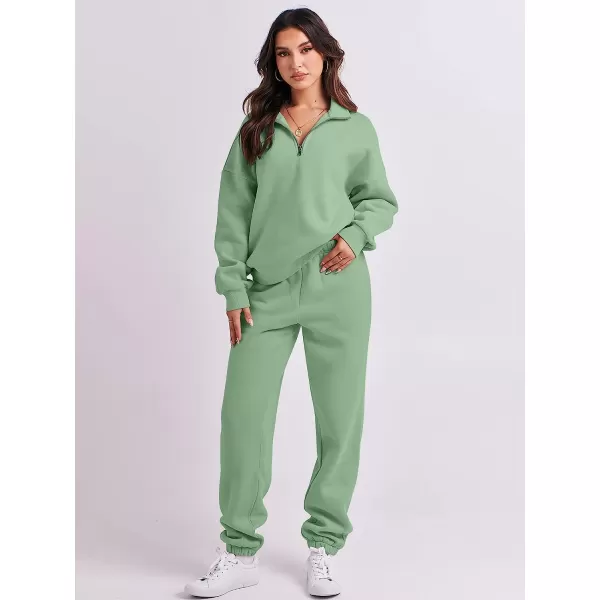 imageANRABESS Womens Oversized Long Sleeve Lounge Sets Casual Top and Pants 2 Piece Outfits Sweatsuit with Pockets11greygreen