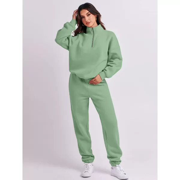 imageANRABESS Womens Oversized Long Sleeve Lounge Sets Casual Top and Pants 2 Piece Outfits Sweatsuit with Pockets11greygreen