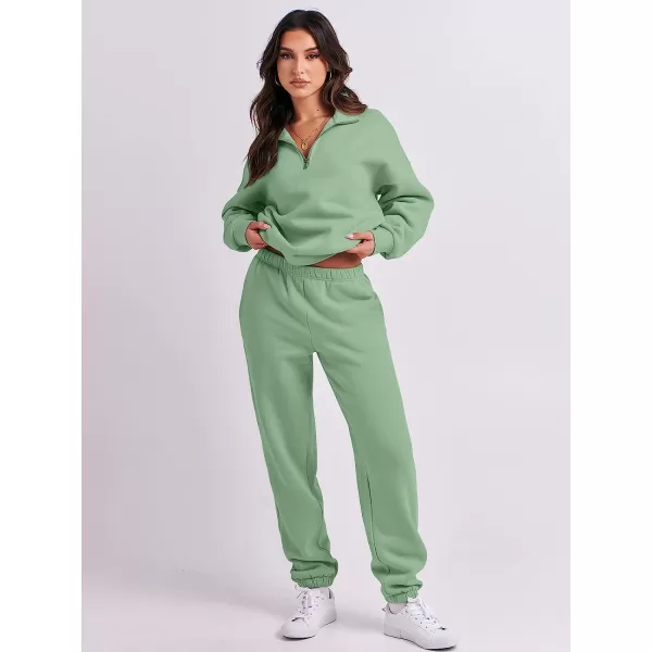 imageANRABESS Womens Oversized Long Sleeve Lounge Sets Casual Top and Pants 2 Piece Outfits Sweatsuit with Pockets11greygreen