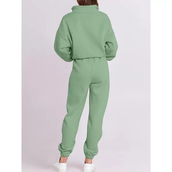 imageANRABESS Womens Oversized Long Sleeve Lounge Sets Casual Top and Pants 2 Piece Outfits Sweatsuit with Pockets11greygreen