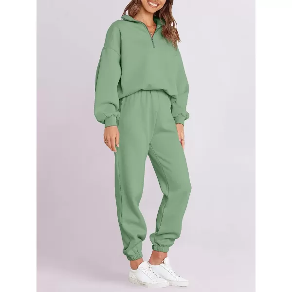 imageANRABESS Womens Oversized Long Sleeve Lounge Sets Casual Top and Pants 2 Piece Outfits Sweatsuit with Pockets11greygreen