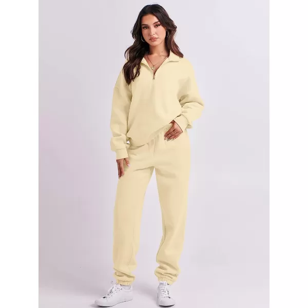 imageANRABESS Womens Oversized Long Sleeve Lounge Sets Casual Top and Pants 2 Piece Outfits Sweatsuit with Pockets13apricot2