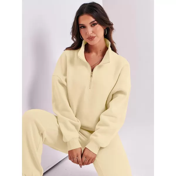 imageANRABESS Womens Oversized Long Sleeve Lounge Sets Casual Top and Pants 2 Piece Outfits Sweatsuit with Pockets13apricot2